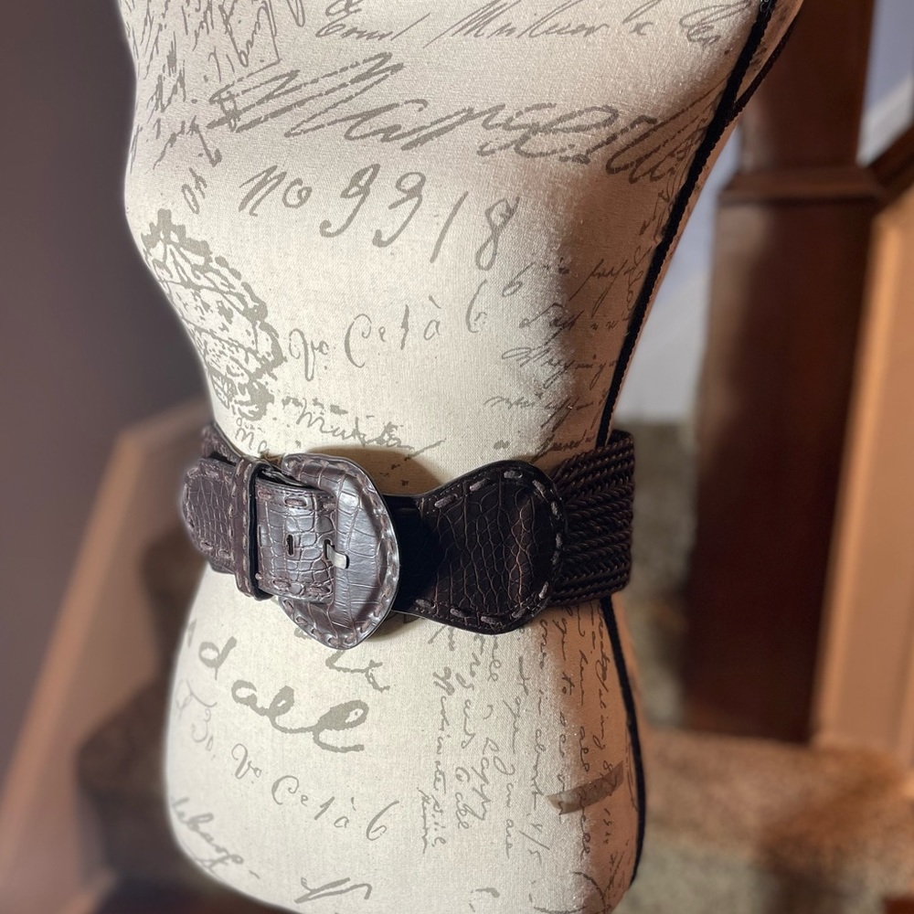 Brown leather belt